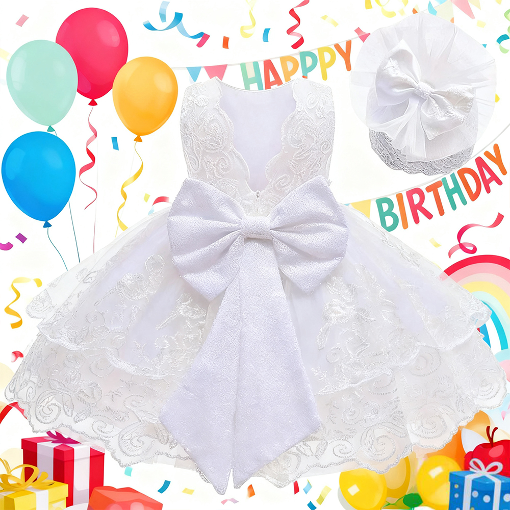 Baby Products Manufacturers - Newborn White Baptismal Costumes Backless Bowknot