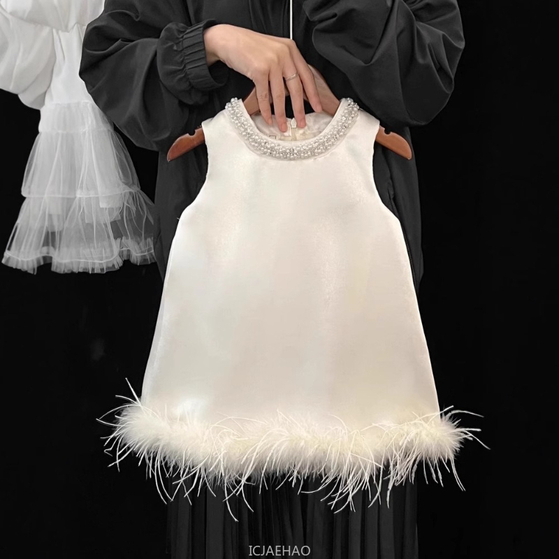 Baby Products Manufacturers - 2025 New Girls Satin Feather Princess
