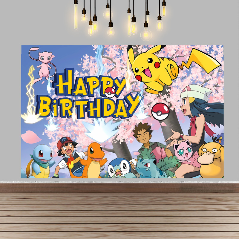 Pokemon Birthday Party Backgro - đánh giá và giá Baby Products Poster