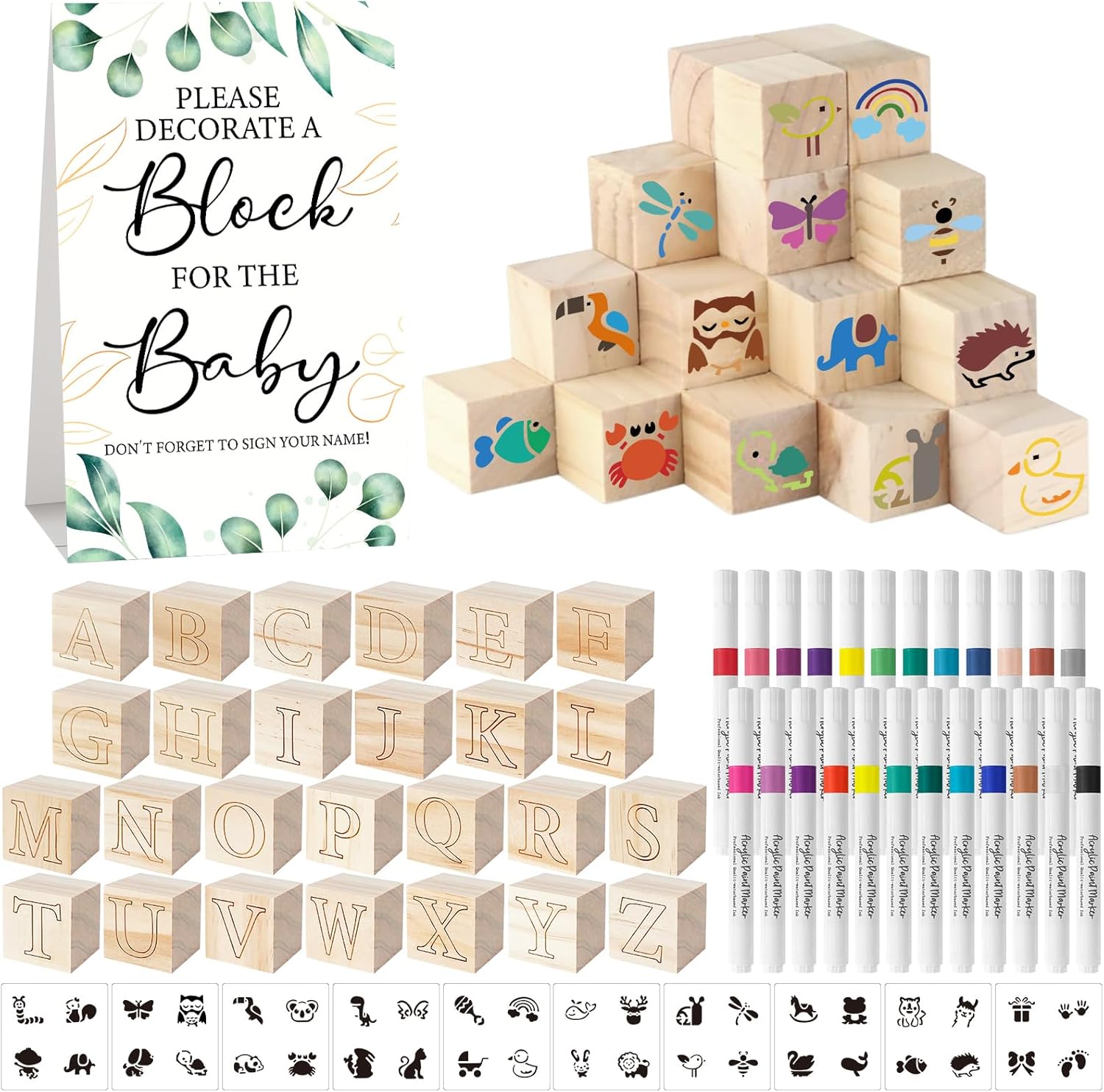 117 Pcs Baby Shower Blocks Dec - đánh giá và giá Baby Products Poster