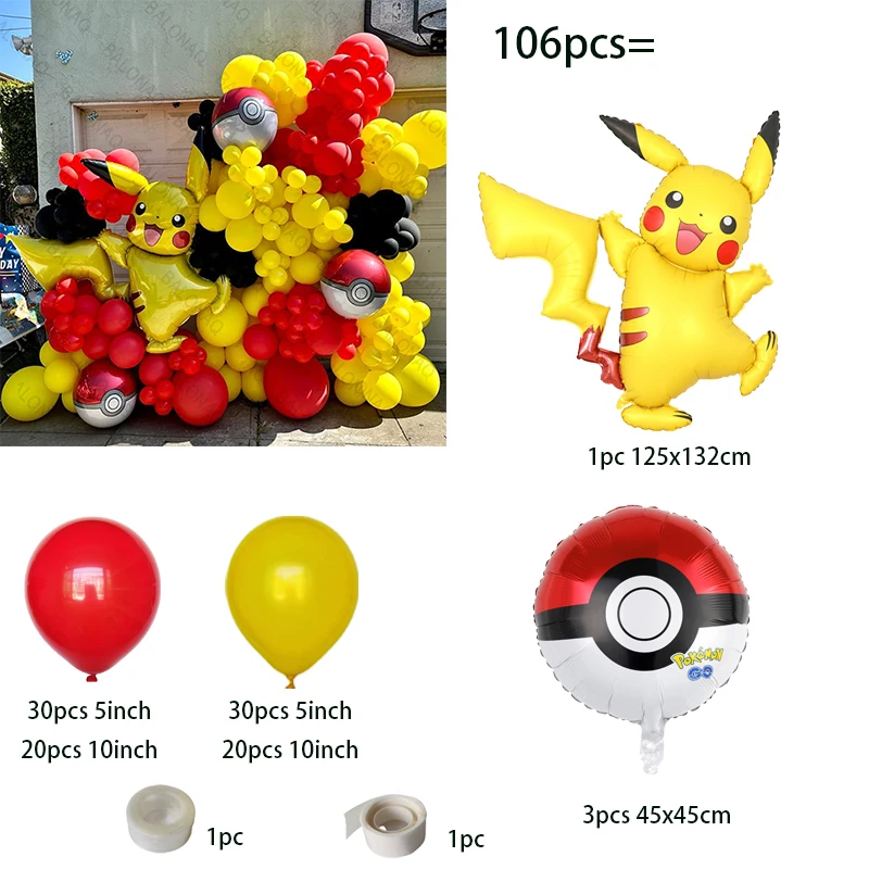 106PCS Pokemon Pikachu Balloon - đánh giá và giá Baby Products Miniso