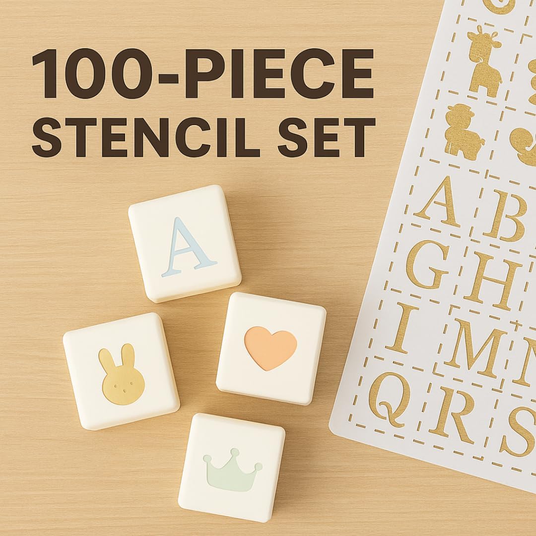 100 Reusable Stencils for Baby - đánh giá và giá Baby Products Poster