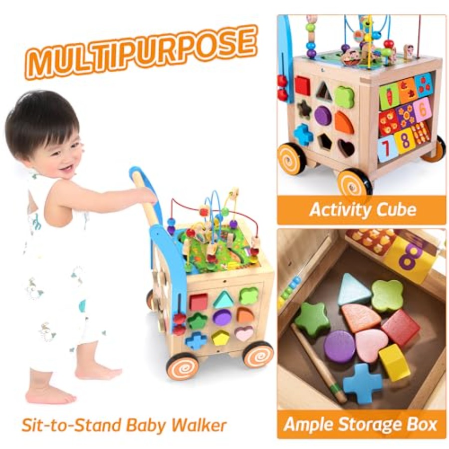 Wooden Baby Walker for indoor  - đánh giá và giá Baby Walker Activity
