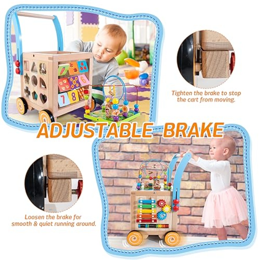 Wooden Baby Walker for indoor  - đánh giá và giá Baby Walker Activity