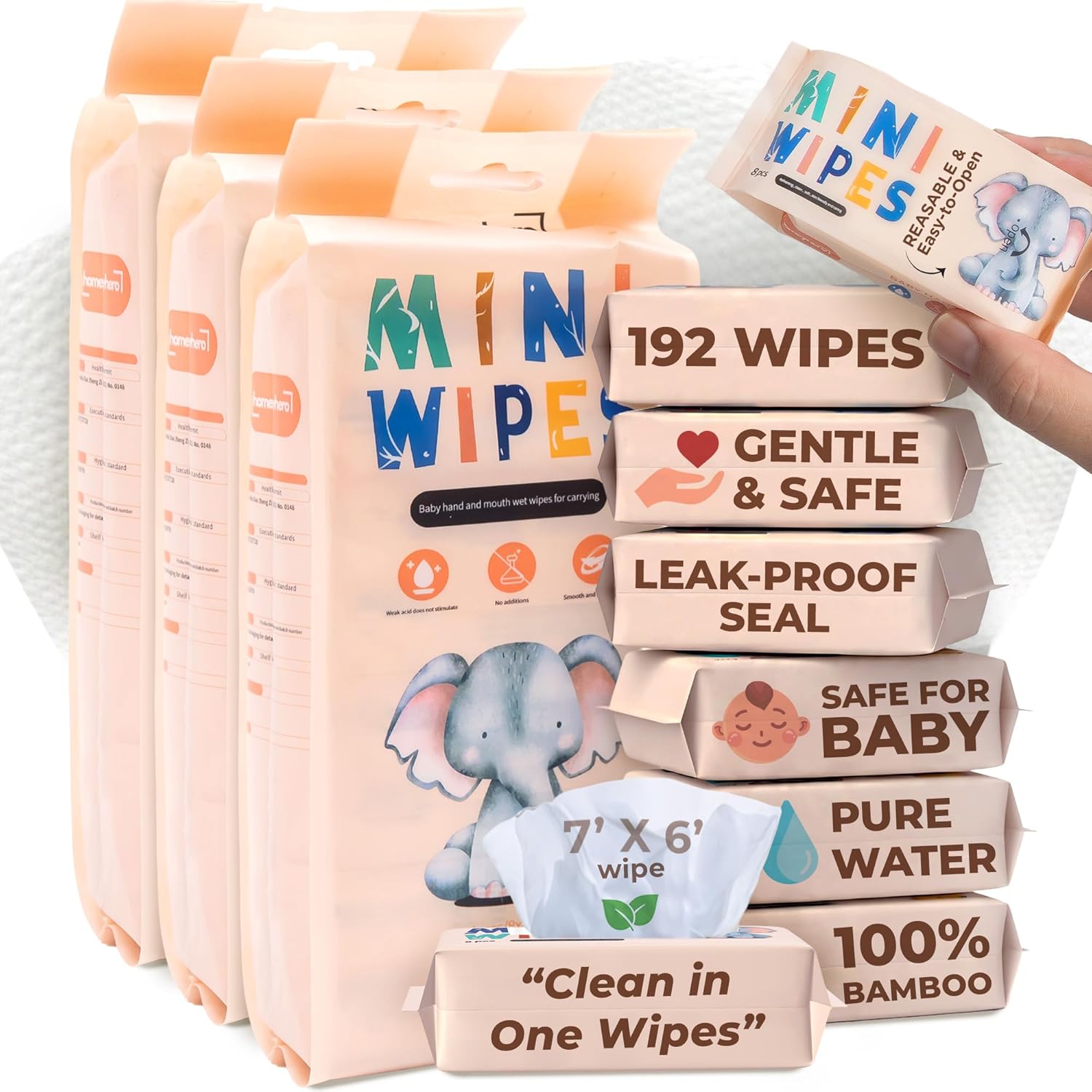 24 Pack Travel Baby Wipes, 192 - đánh giá và giá Baby Products Pack