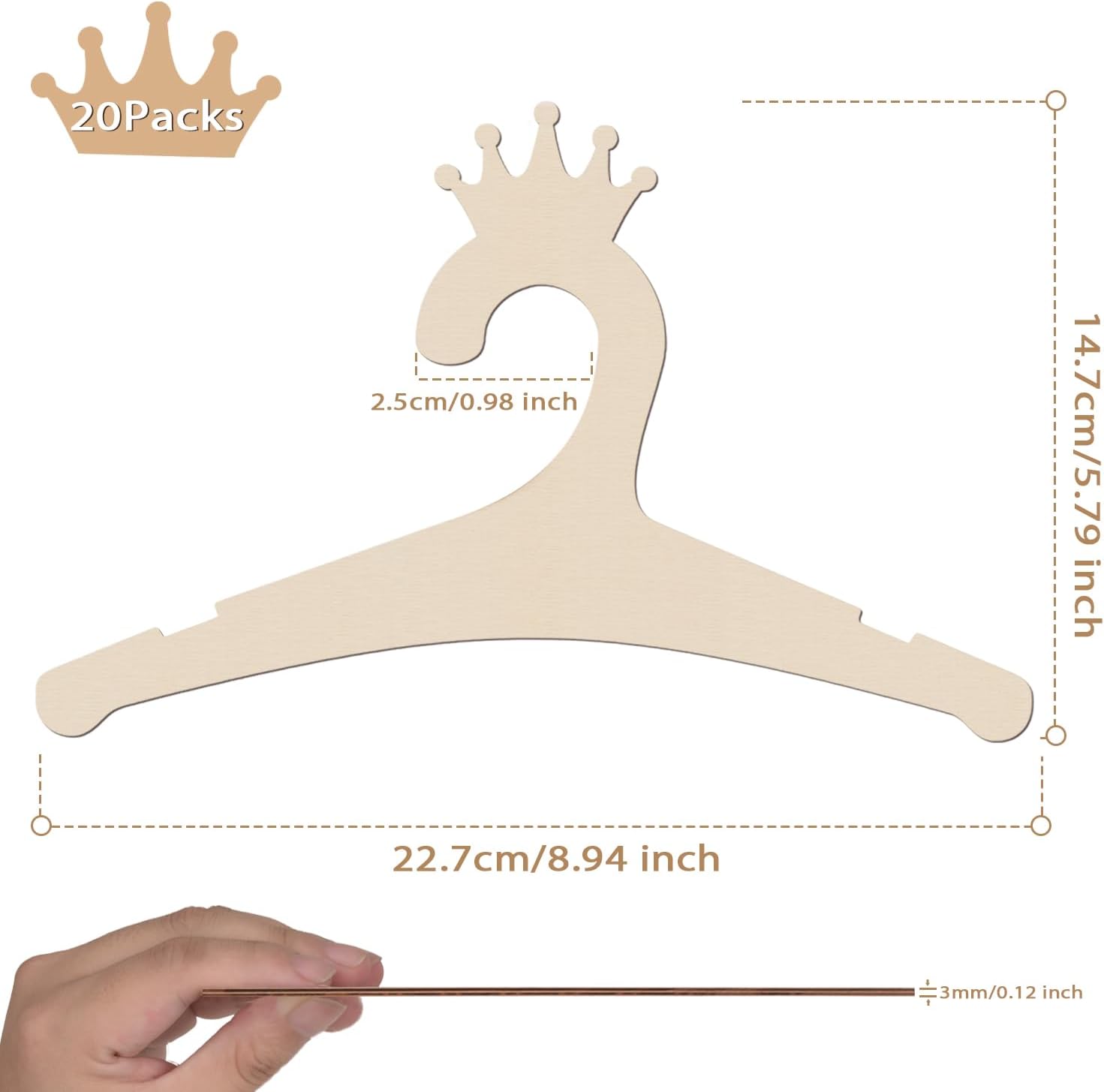 Wooden Baby Hangers 9 Inch, Cu - đánh giá và giá Baby Products Pack