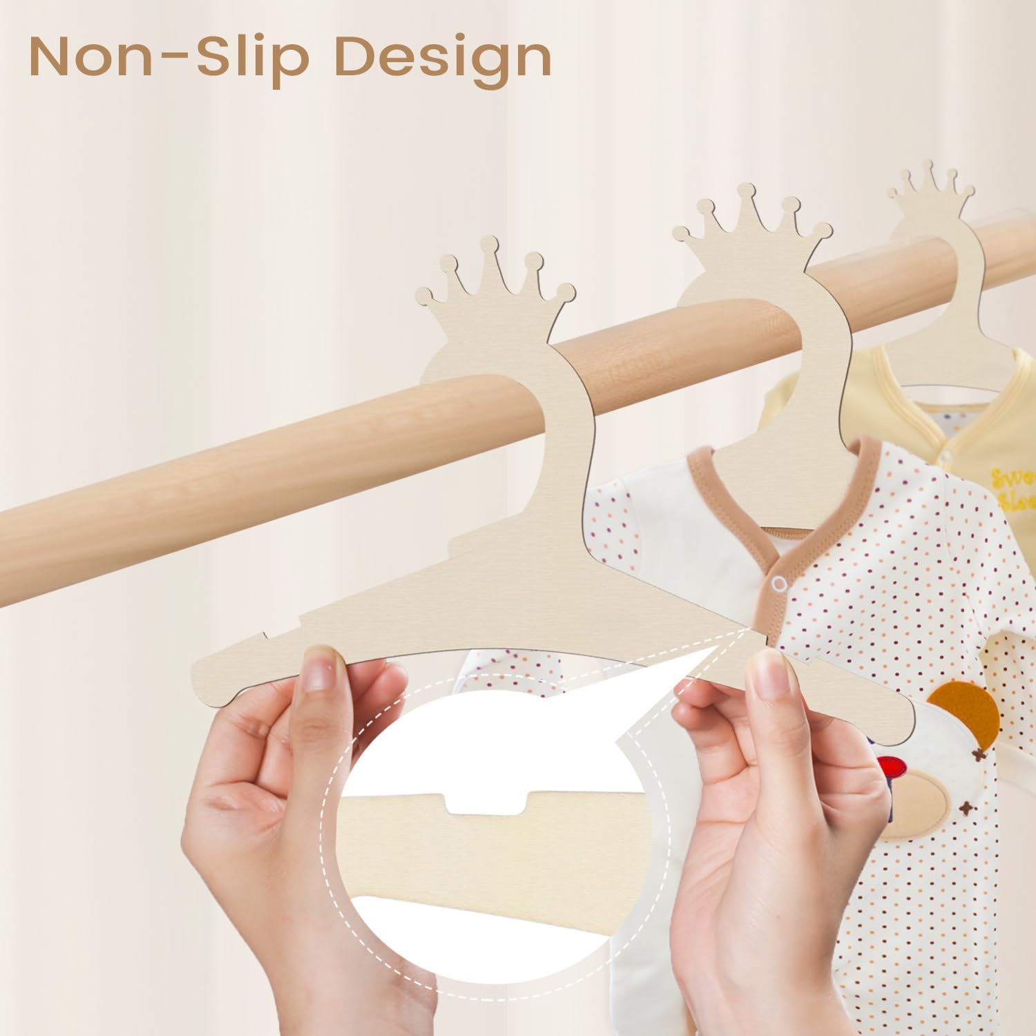 Wooden Baby Hangers 9 Inch, Cu - đánh giá và giá Baby Products Pack
