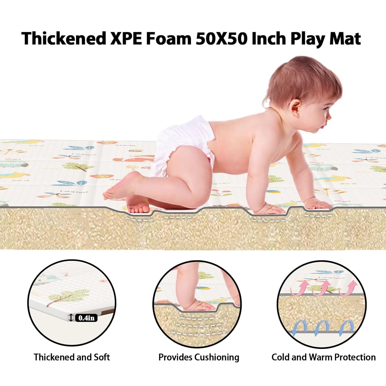 Baby Play Mat Double Sided Fol - đánh giá và giá Baby Walker Activity