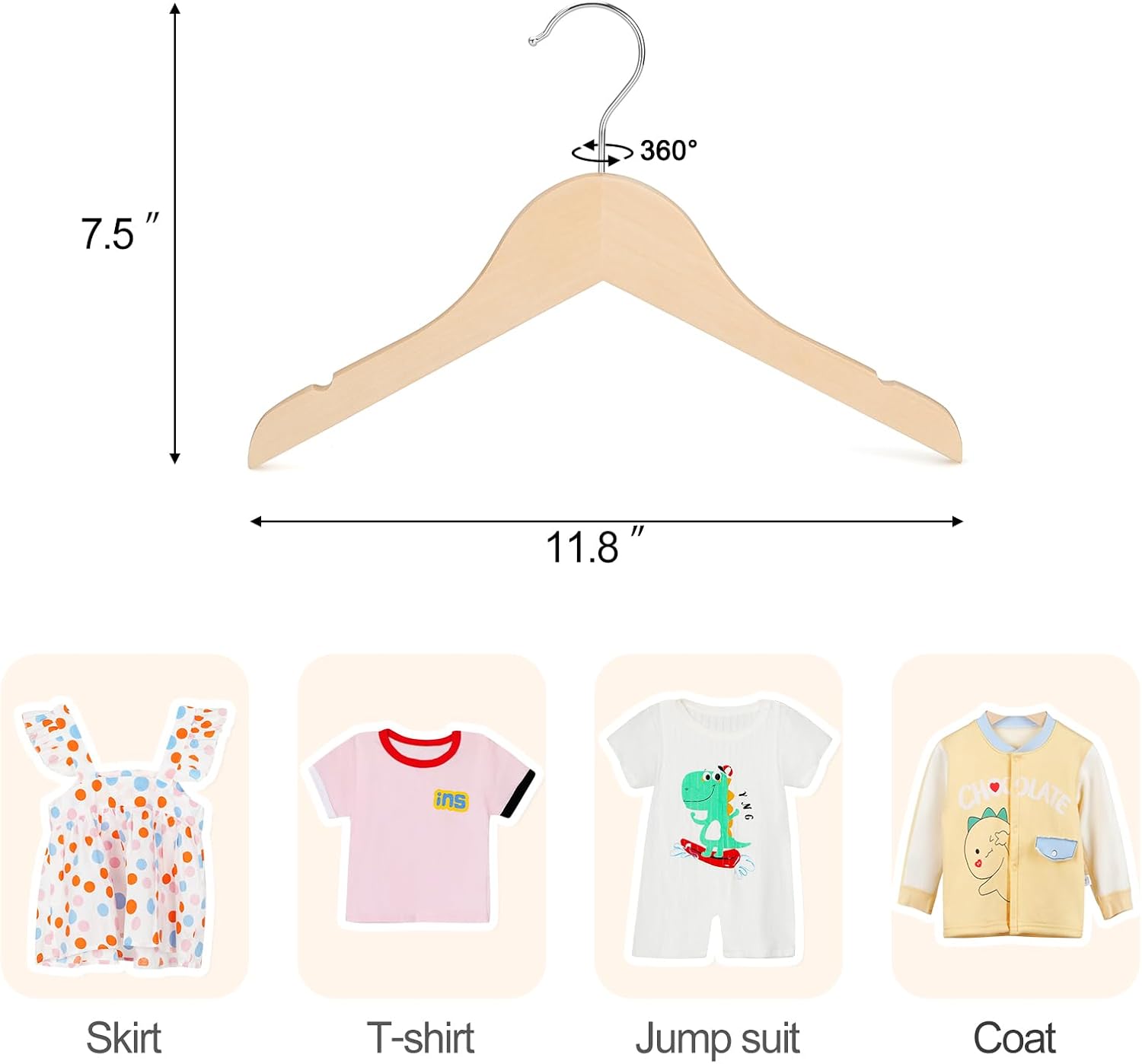 Natural Wood Kids Hangers with - đánh giá và giá Baby Products Pack